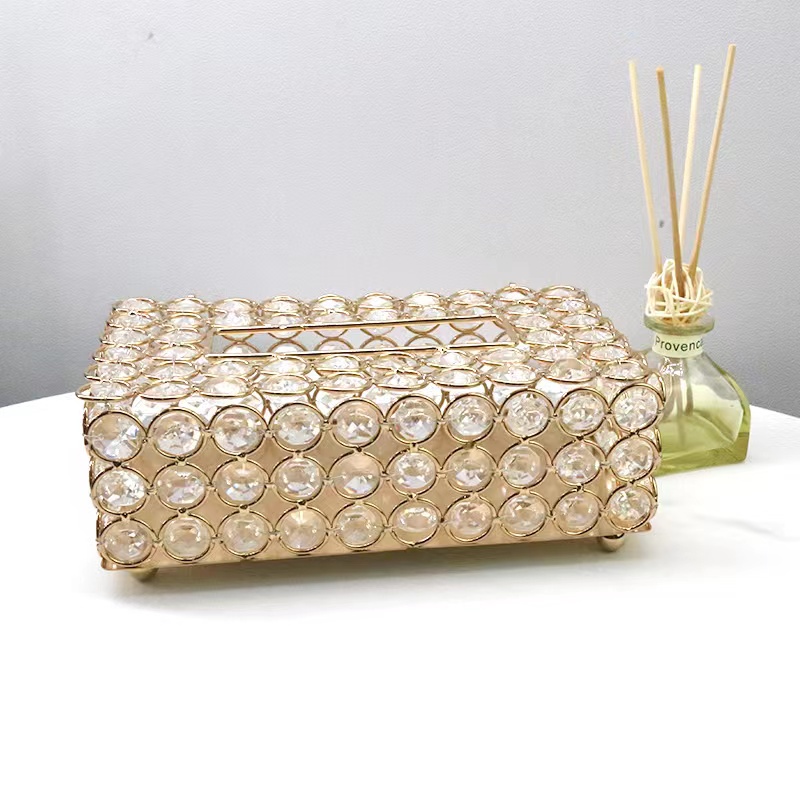 TEMPAT TISU SWAROVSKI EMAS CANTIK CRYSTAL GOLD TISSUE BOX BLING