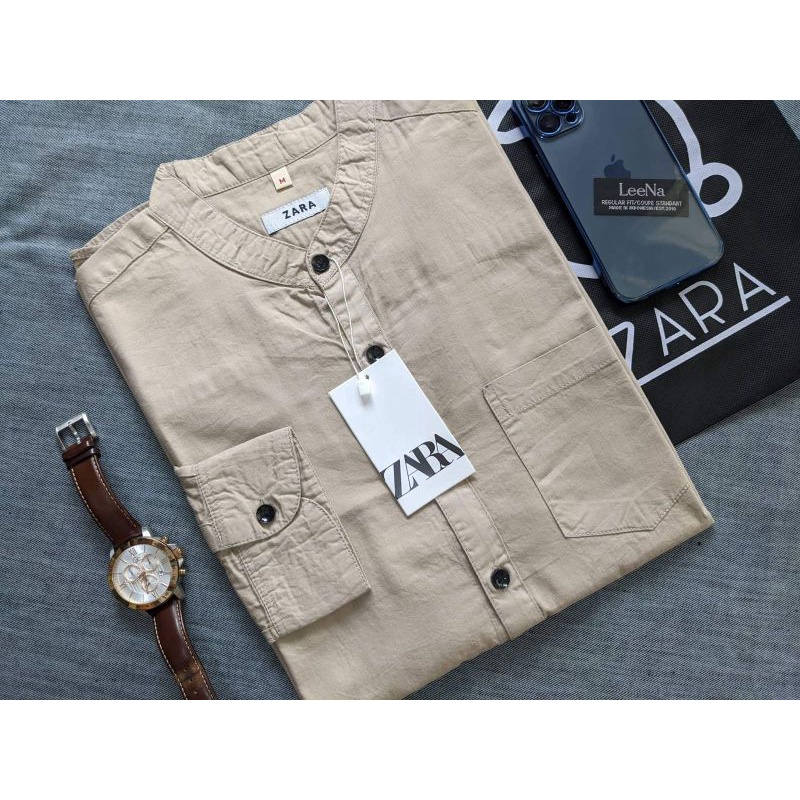 Kemeja Pria Lengan Panjang ZARA Shanghai Slimfit // Kemeja Pria Casual // Kemeja Panjang Pria Shanghai Terbaru // Kemeja ZARA Terlaris