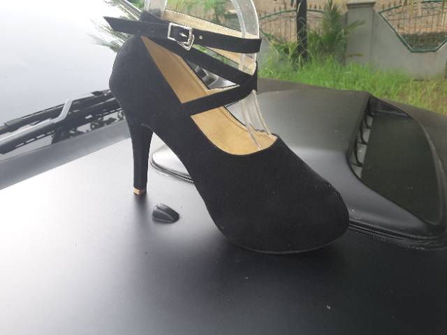 High Heels Wanita hak tinggi 12cm High heels hitam High heels acara resmi High heels formal Pd327