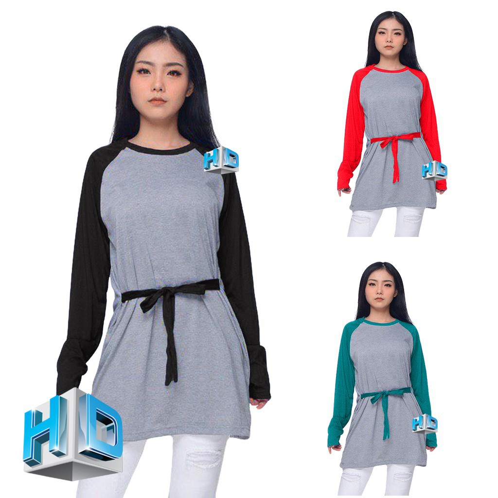HD/  Kaos raglan wanita | tunik wanita muslim | fashion wanita muslim | baju tunik wanita