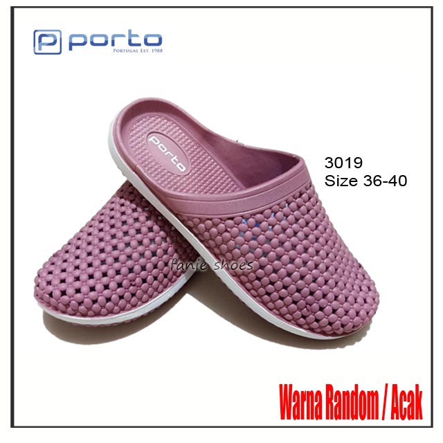 Porto 3019 36-40 Sandal Selop Karet Baim Wanita / Sandal Bakpao Wanita Warna Warni / Sandal Ibu