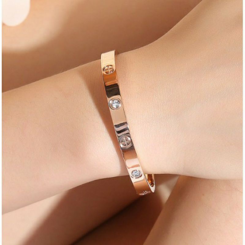 GELANG WANITA TERLARIS ROSE GOLD DAN SILVER COD