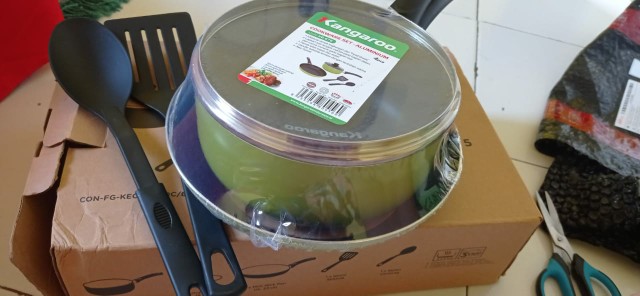 Panci Wajan Teflon Anti Lengket Tanpa Minyak Set Of 5 Kangaroo Emerald Cookware Panggang Serbaguna