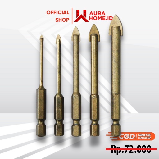 Mata Bor Tungsten Drill Bit 4 5 6 8 10mm 5 PCS / Mata Bor Tungsten Carbide Granit Pembolong Pelubang