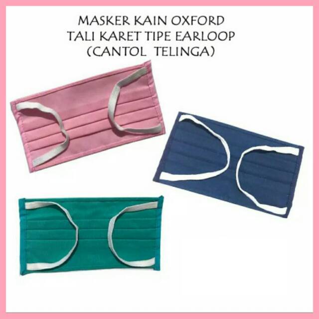 Masker Kain Oxford Polos Tali Karet Earloop Shopee Indonesia