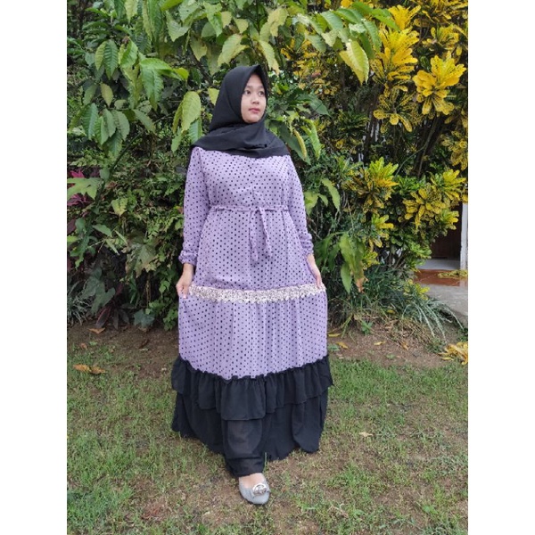 Gamis Ruffle/ Gamis Renda/ Gamis Polkadot/ Gamis Murah/ Gamis Dewasa/ Gamis Hitz/ Gamis Cantik