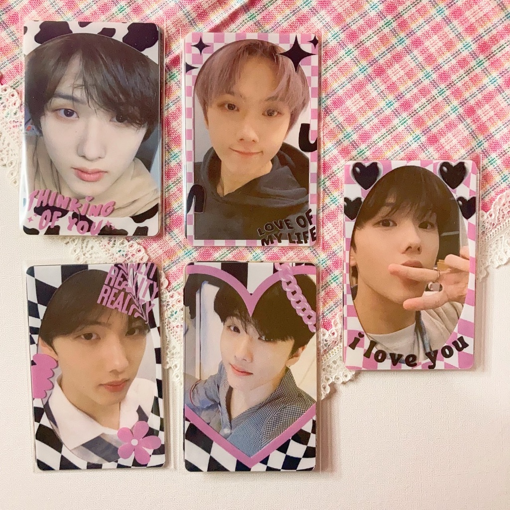 Photocard PC Bingkai Frame Decorasi Deco 5pcs/pack Desain Black Pink Dark Pink KPop