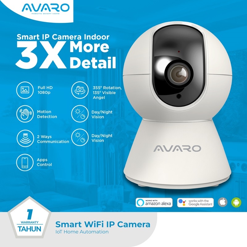 AVARO Smart CCTV WIFI IP Camera CCTV indoor 2MP PTZ