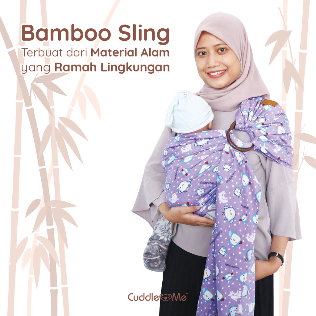 CuddleMe Ring Sling Bamboo Baby Sling Gendongan Jarik Bayi Modern