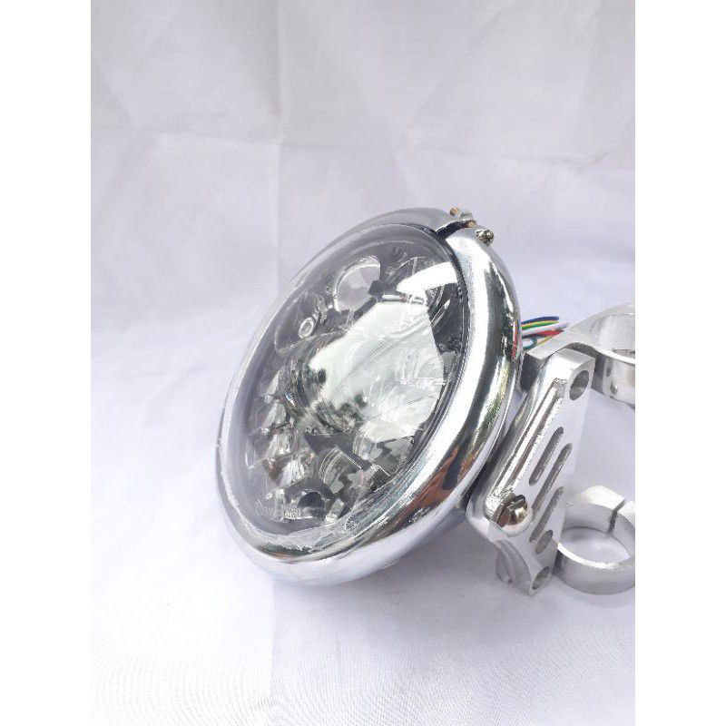 Daymeker 5,75 inch 16Led set kupingan Cnc set batok jute-2