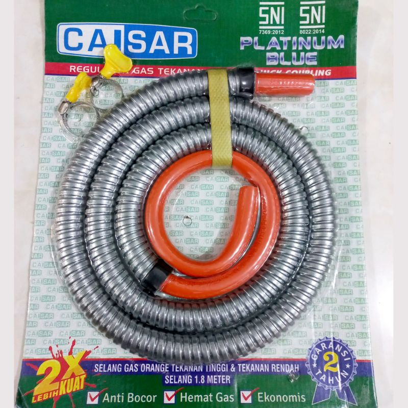 Selang Fleksible Gas Spiral Caisar 1,8M Hitam-IBZ