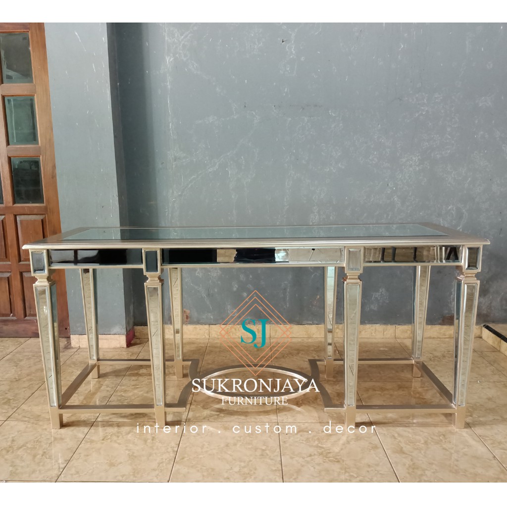 Bufet Kaca / Meja Konsul Kaca / Meja Cermin / Voyer Bunga | sukronjaya