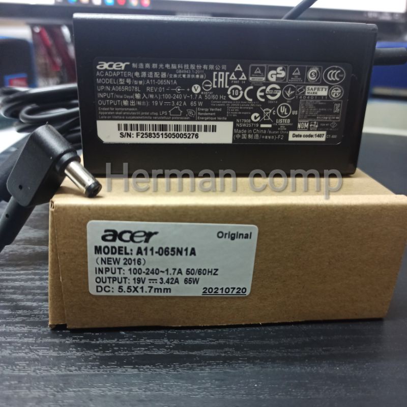 Original Adaptor Charger Acer Aspire E14 E5-475 E5-475G E5-476 E5-476G E5-431 E5-411 Series