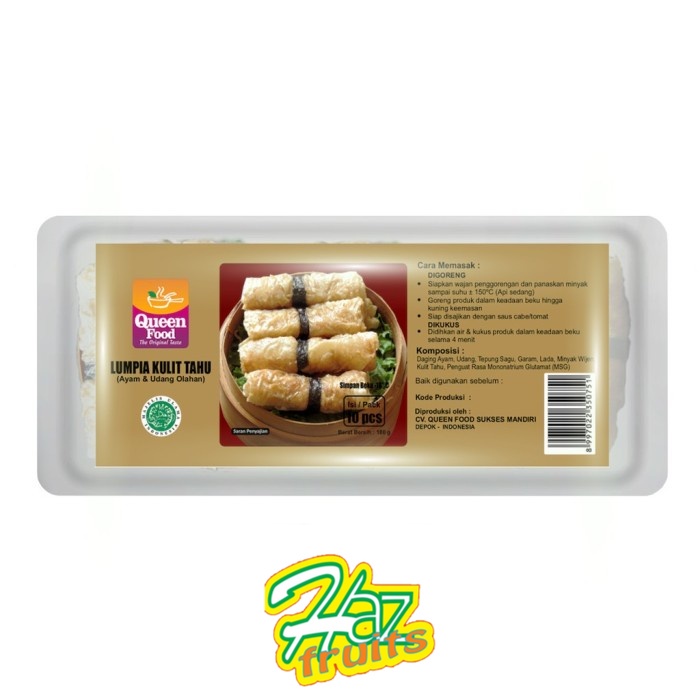 

Lumpia Kulit Tahu Queen Food l Dimsum Kulit tahu 180 Gram - 10 pcs