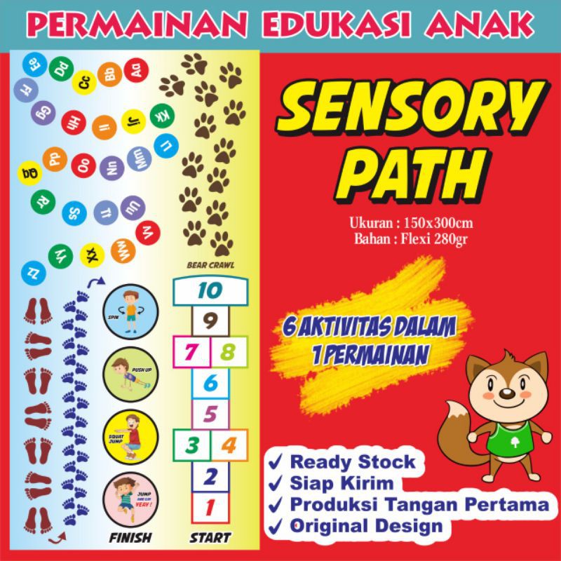 SENSORY PATH/permainan edukasi / Permainan Kaki Tangan / Jejak Kaki