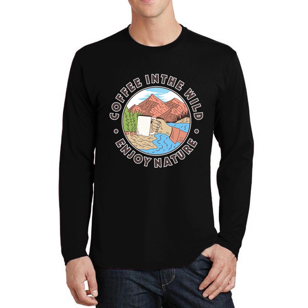 KAOS TANGAN PANJANG DTF | ENJOY NATURE | KAOS TANGAN PANJANG PRIA | KAOS TANGAN PANJANG PRIA KEREN |