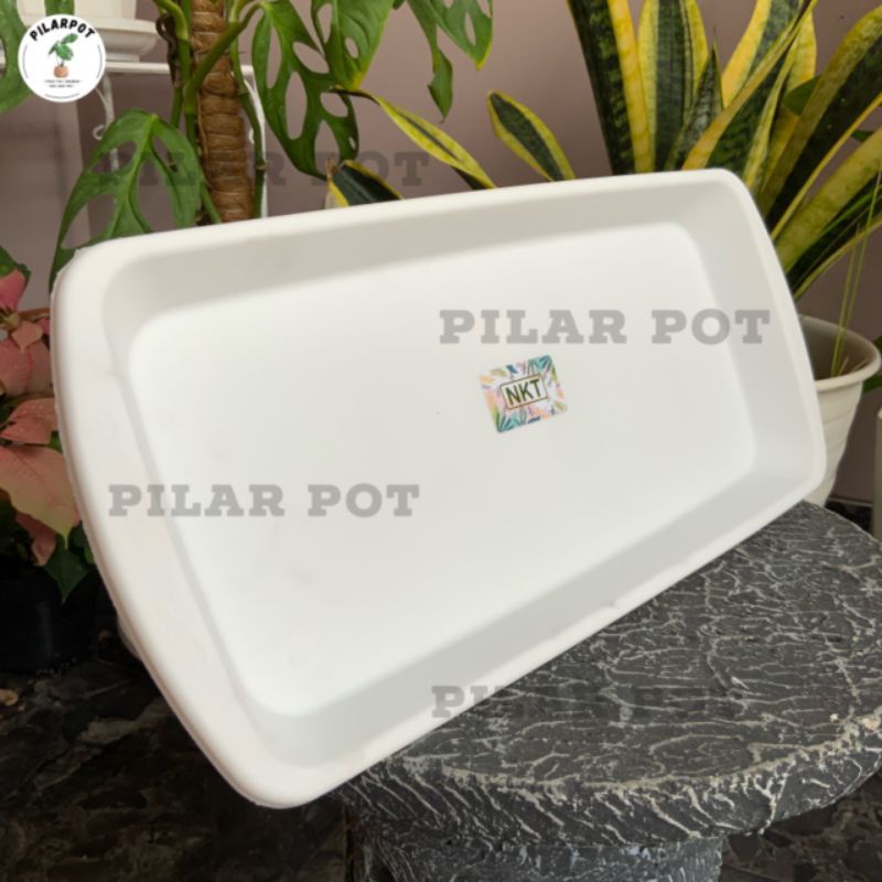 tatakan alas pot panjang tray rtg 01 putih - NKT TRAY RTG 01 PUTIH