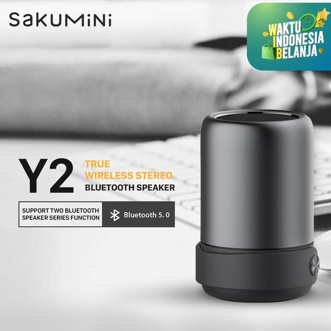 Sakumini Y2 Mini Portable Bluetooth Speaker Stereo V5.0 - Abu-Abu Termurah