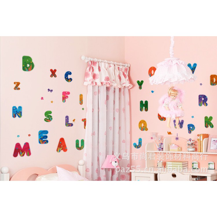 RELIZA WALL STICKER ALPHABET ANAK KIDS HURUF STUDY STIKER DINDING XY8073