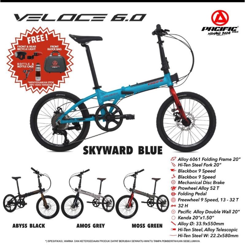 Sepeda Lipat 20 inch Pacific VELOCE 6.0