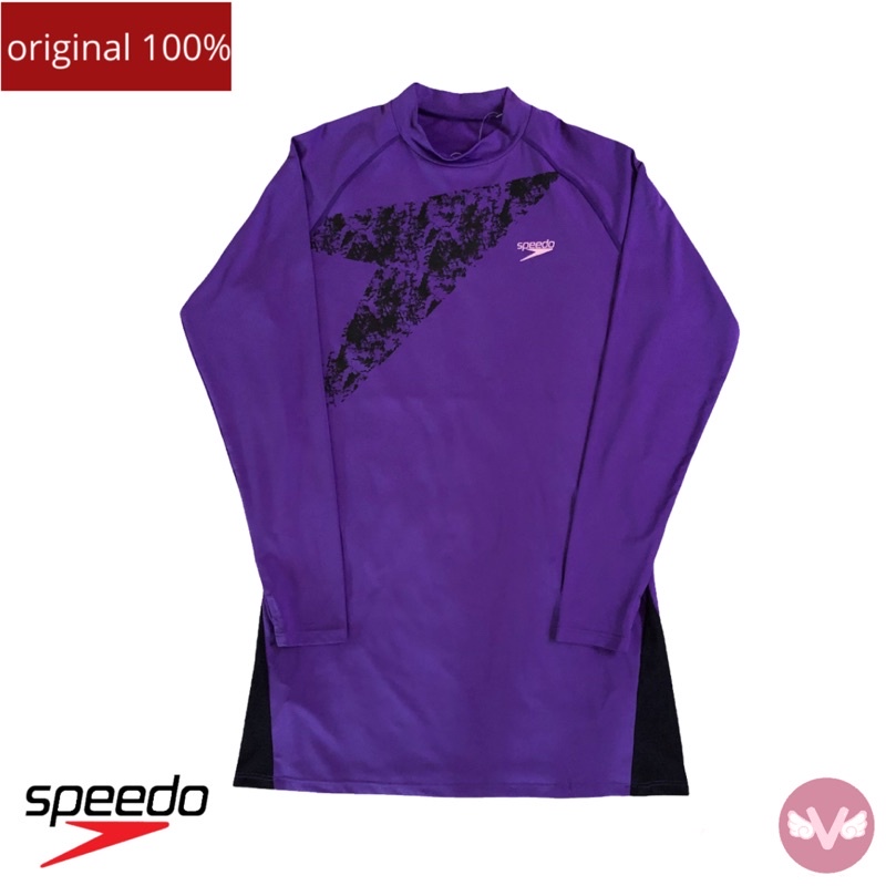 Speedo Tunic atasan Baju Renang lengan panjang Wanita Ungu Violet Baju Renang Tunik Speedo Baju Rena