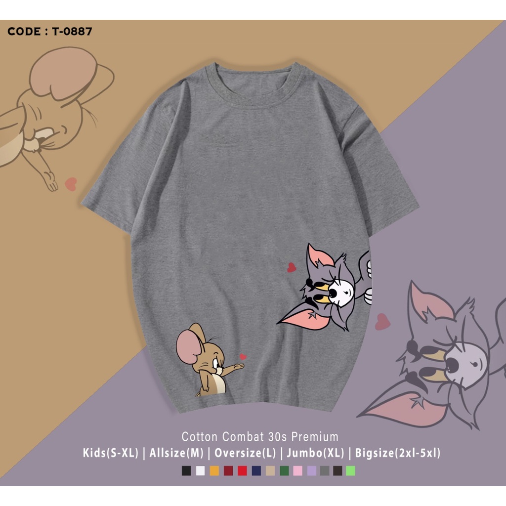 T-SHIRT / KAOS KUCING &amp; TIKUS BAHAN COMBED 30S / TERIMA CUSTOM TEE / KAOS MURAH / KADO UNIK