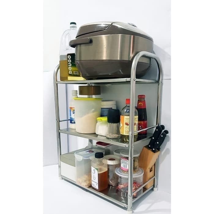 Flash Sale - Rak Bumbu Dapur Rak Toples Snack Rice Cooker 3 Susun