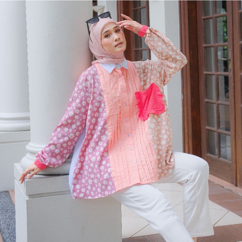 Eleanorre Lulu Top Pink Atasan Wanita