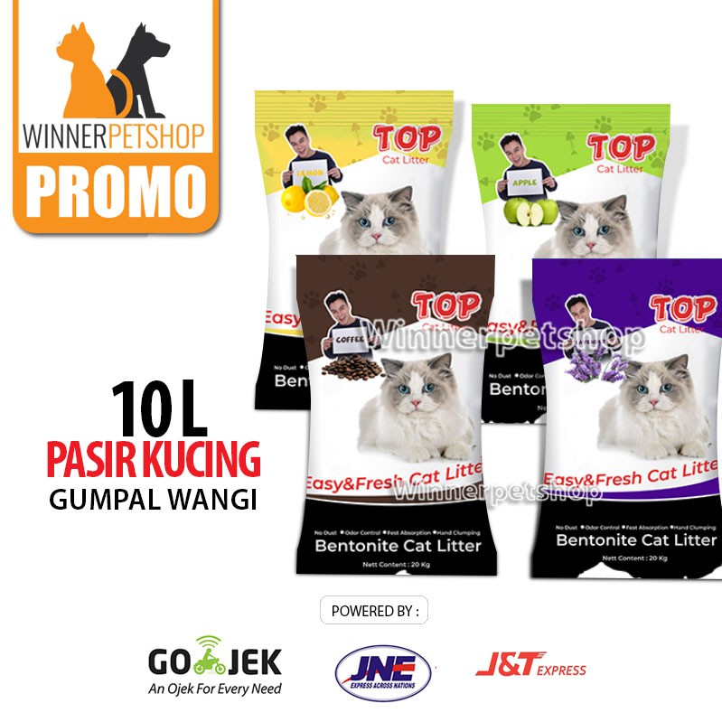 Jual Pasir kucing gumpal wangi TOP CAT LITTER 10 LITER (SETARA 7