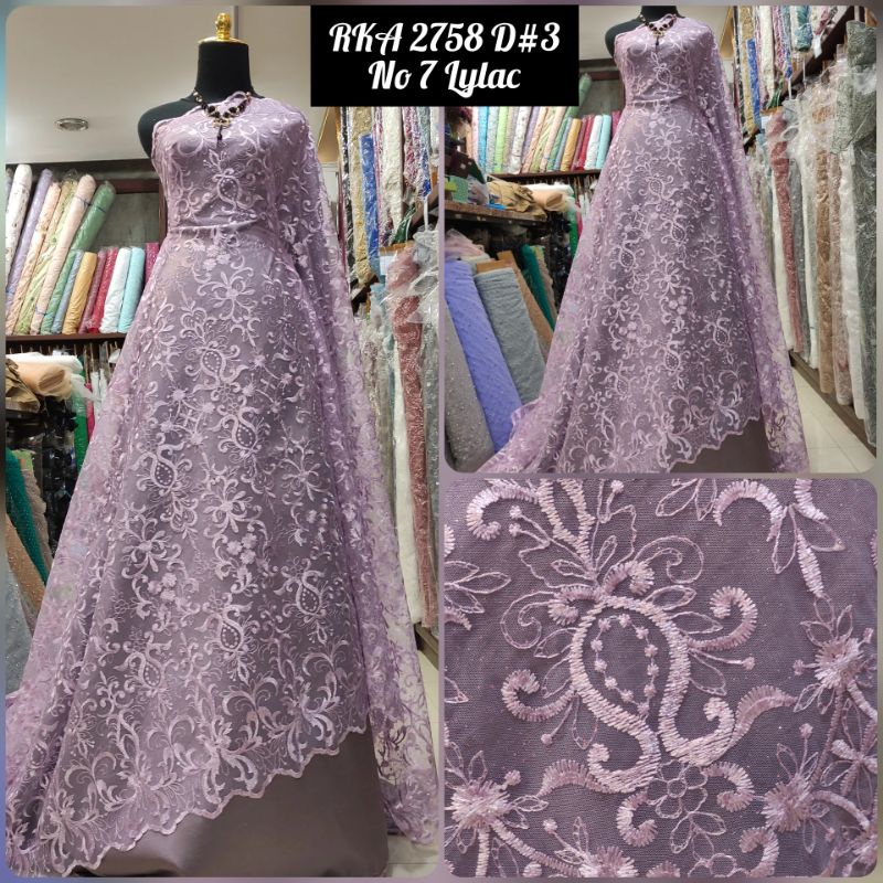 Kain Tile Brokat Motif Akar Sapto RKA 2758 D#3 No 7 Lilac