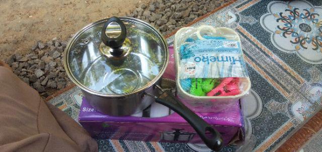 Panci Stainless Gagang Tutup Kaca 18 Cm Regina