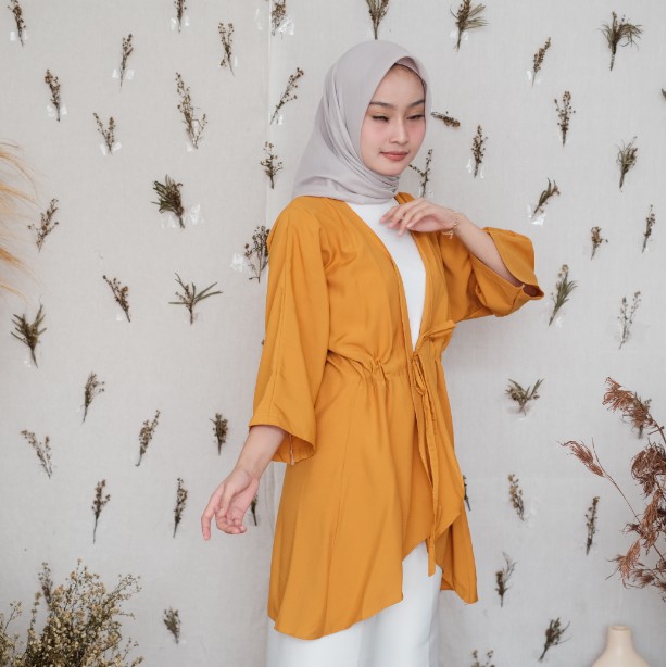 LONG CARDIGAN KARDIGAN OUTER OUTERWEAR POLOS TALI SERUT OVERSIZED SHAKARA JAYA HEBAT