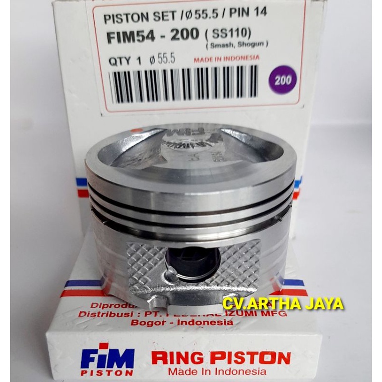 PISTON KIT FIM FIM54 SUZUKI SMASH / SHOGUN / SHOGOUN NEW / SHOGUN KEBO / SHOGUN 125 / SMASH NEW 110 ( 53,5 / 54 / 54,5 / 55 / 55,5 ) ( STD / 050 / 100 / 150 / 200 ) ( PEN 14 / PIN 14 )-1