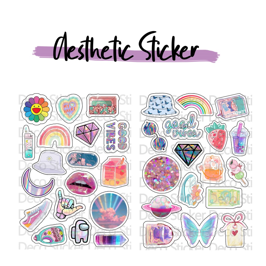 

[READY STOCK] Sticker aesthetic pack/Sticker Tumblr/Sticker lucu