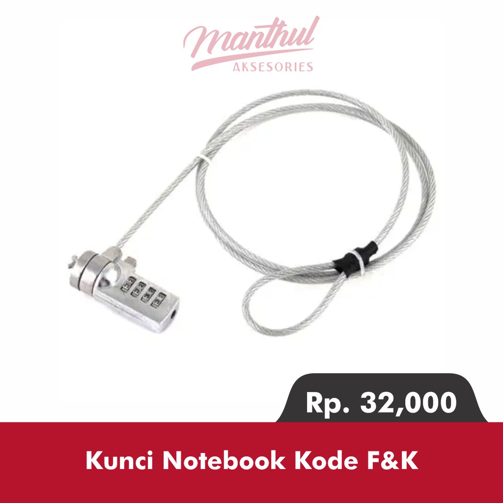 Kunci Notebook Laptop F&amp;K Nomor Pin numerik Security Lock