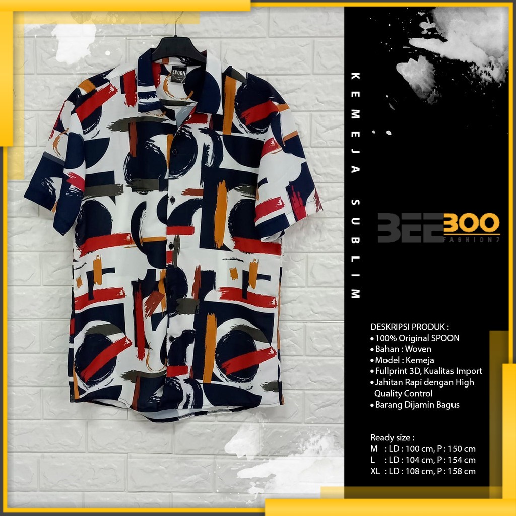 [BEEBOO] KEMEJA PRINTING 3D SUBLIM PRIA/WANITA ABSTRAK