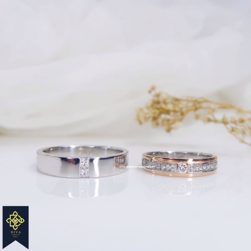 Cincin couple emas Palladium cincin kawin cincin nikah cincin tunangan