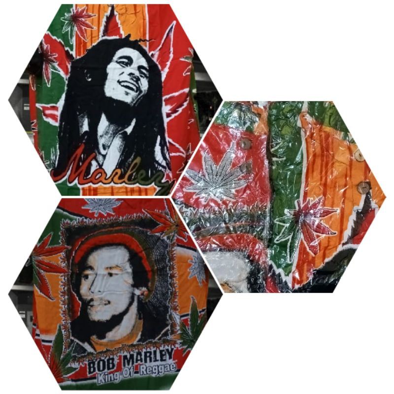 NEW UPDATE Baju Bali Bob Marley Corak Warna Random