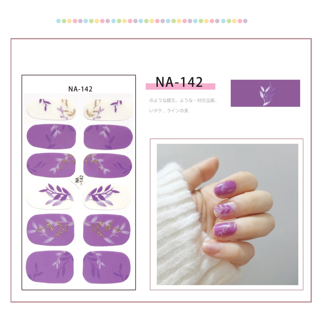 Na141-160Pcs / Lembar Stiker Kuku Palsu 3d Bronzing Untuk Nail Art Diy