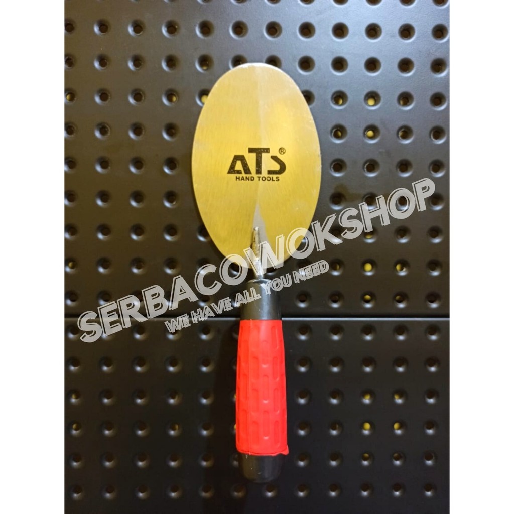 ATS Sendok Semen Bulat Stainless Gagang Karet Merah Termurah Berkualitas