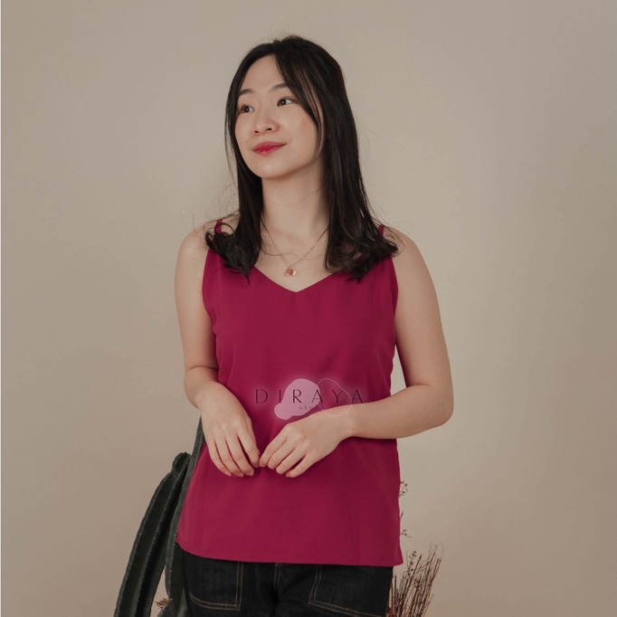 Diraya Tank Top Korean Style Bahan Crepe Catarina Premium