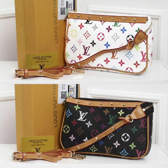 LV Balck monogram Multicolor Pochette with box