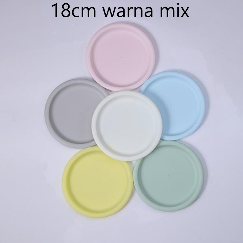 Piring Makan Plastik Lauk Saji Round Plate 18CM - 20CM - 25CM WARNA MACARON PASTEL