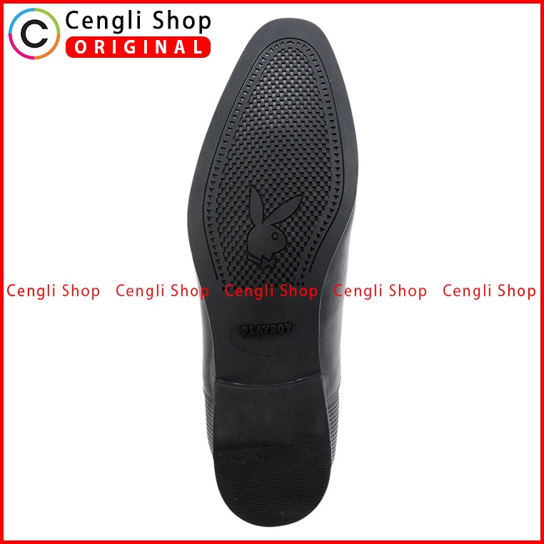 SEPATU PLAYBOY ORIGINAL PANTOFEL KULIT FORMAL PRIA TERBARU HITAM PL09