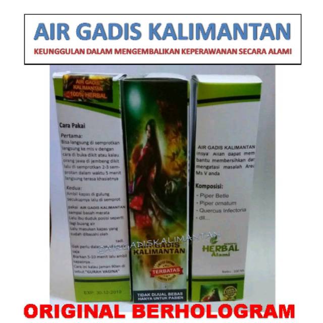 Air Gadis Kalimantan Perawan Kembali 100% Asli Berhologram