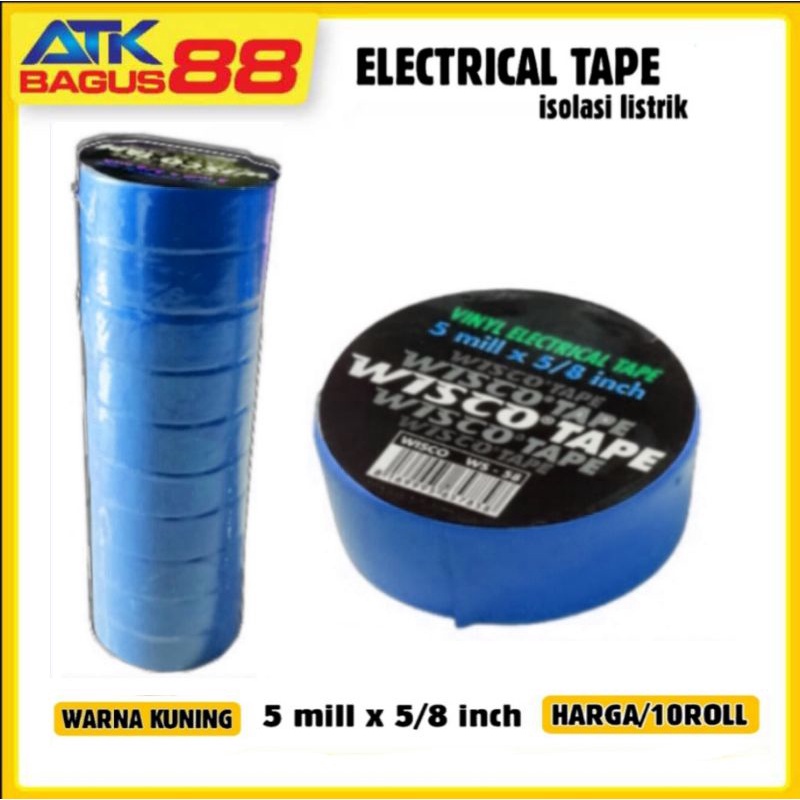 10 roll isolasi listrik/electrical wisco tape/lakban listrik/lakban hitam