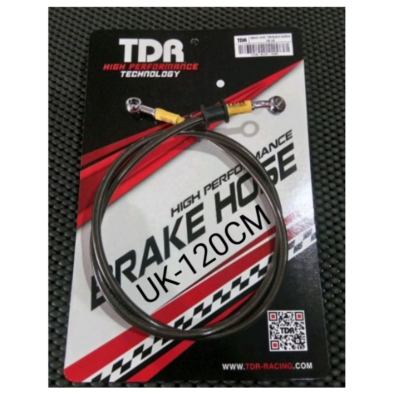 Kabel Rem Depan Super moto Crf150 pnp UK 120cm TDR Original Carbon Hitam/Carbon Selver