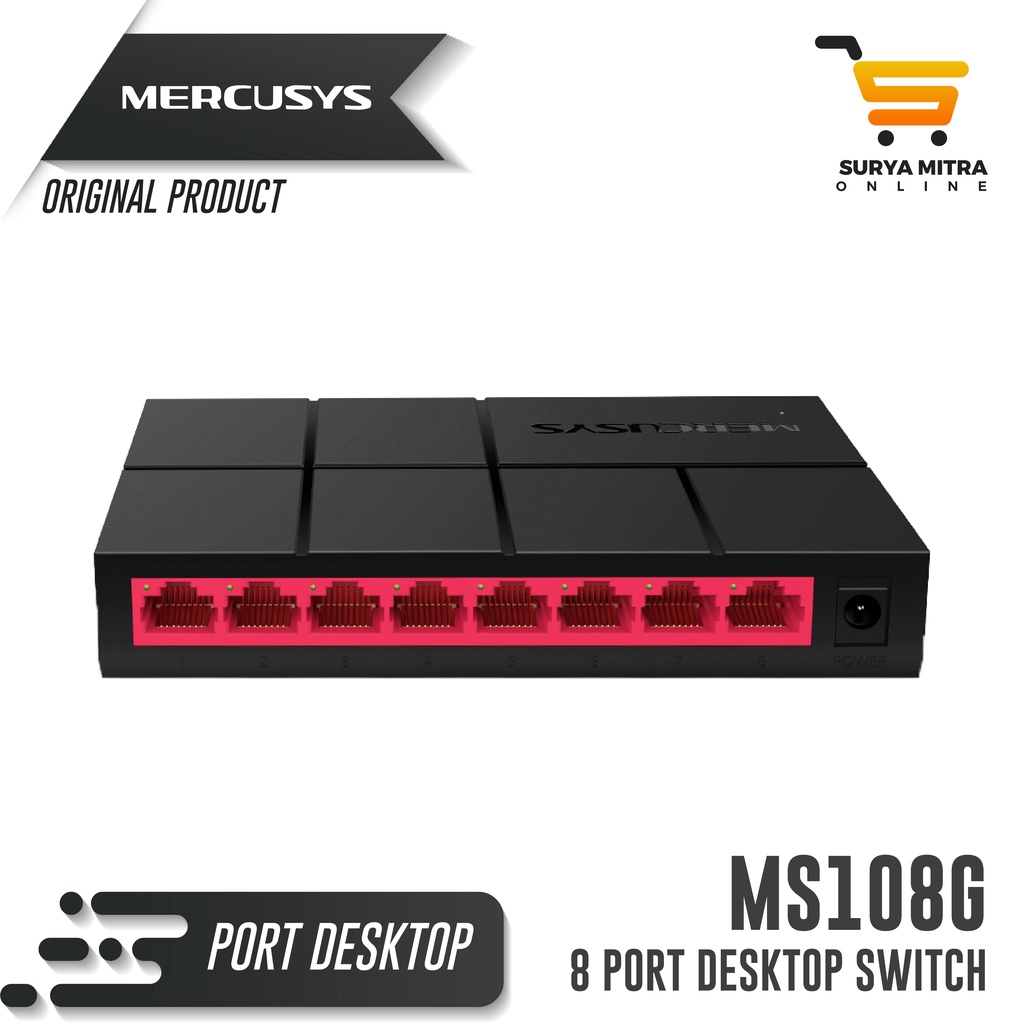 Mercusys MS108G 8-Port 10/100/1000Mbps Desktop HUB Switch