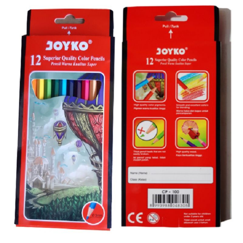 

Joyko pensil warna panjang CP 12PB 12 warna