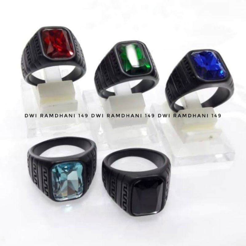 Cincin Pria Hitam Titanium Anti karat selamanya